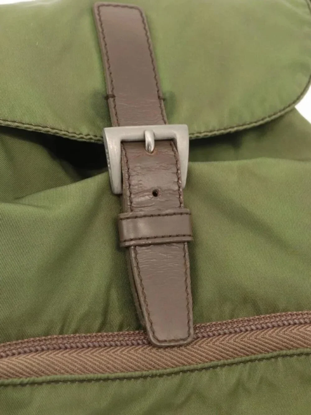PRADA Backpack Nylon Green Silver